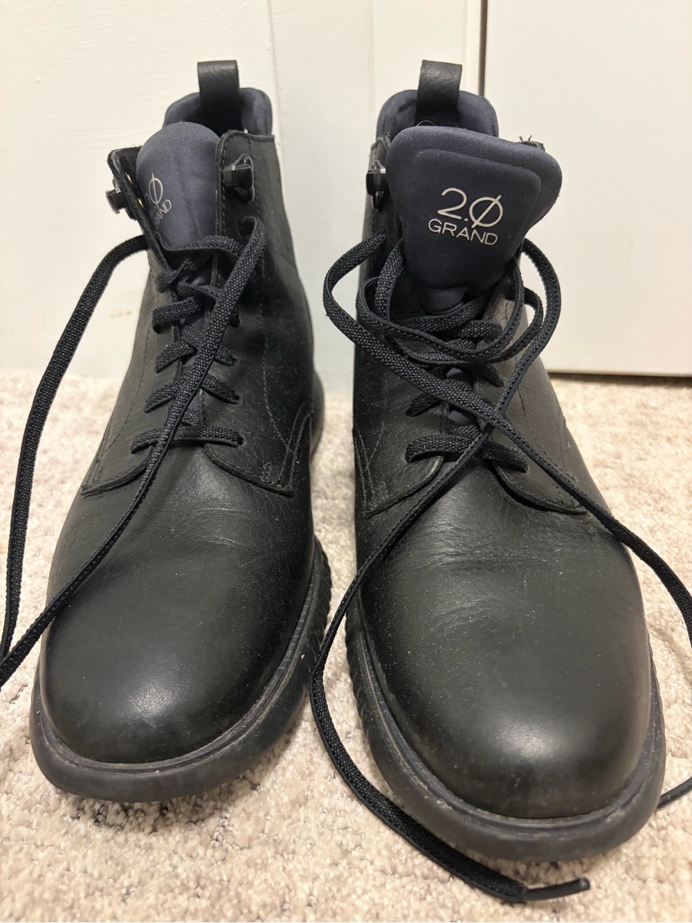 Cole Haan 2.0 Grand Men's Black Leather Boots (Waterproof)